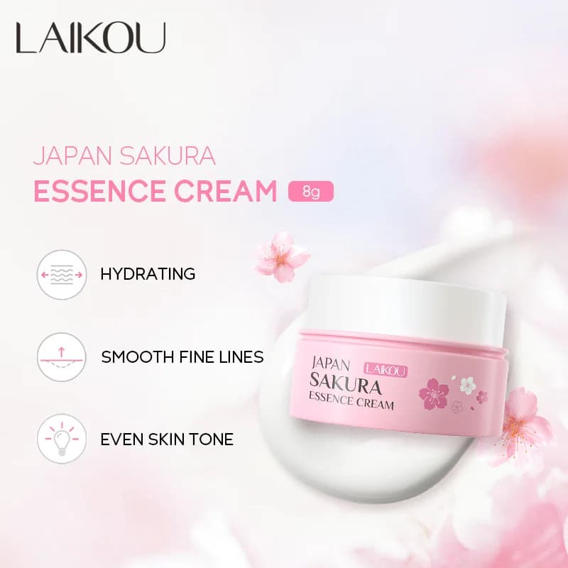 LAIKOU Cream Hydrating Essence Japanese Sakura 8g Hydrating and Hydrating Mini Size Travel Whitening Nutrient Skin Care