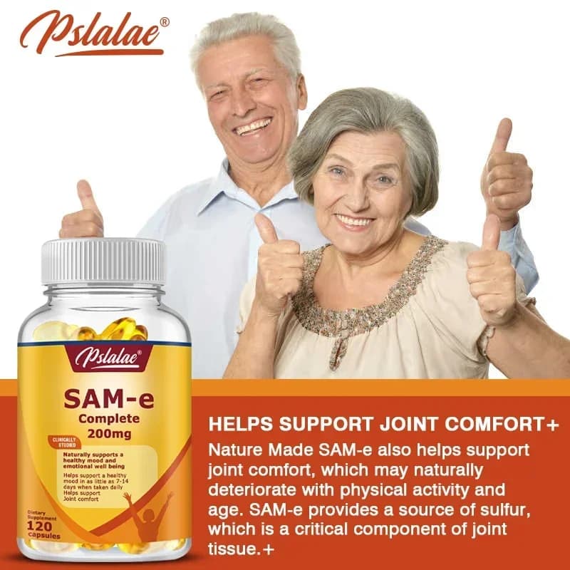 Integratore SAM-e 200 Mg - Migliora l'Umore, Riduce lo Stress, Supporta la Salute di Articolazioni e Cervello, Migliora la Chiarezza Mentale, Non-OGM