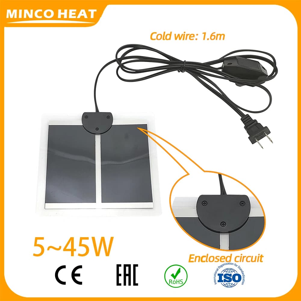 Minco Heat for Incubator Aquarium Reptile Warm Mat Pet Heating Pad Electric Blanket with EU US Plug 110V 220V 5~45W