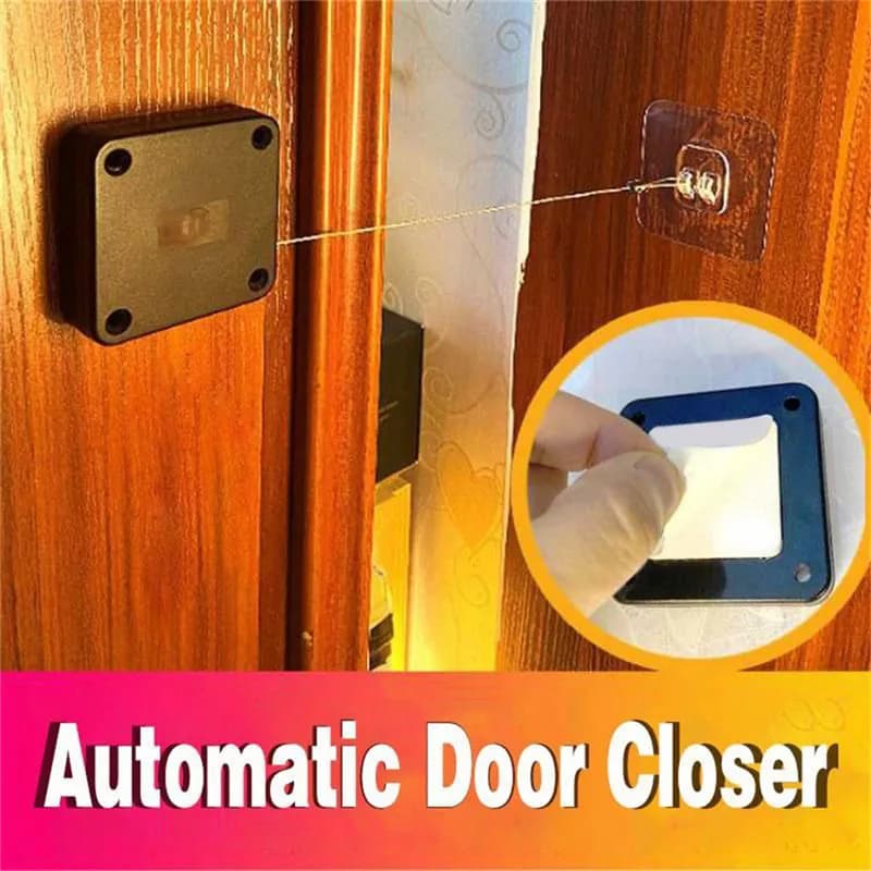 KK&FING Chiudiporta con corda senza punzonatura per uso domestico Porta push-pull Ritorno automatico Chiudiporta semplice e silenzioso