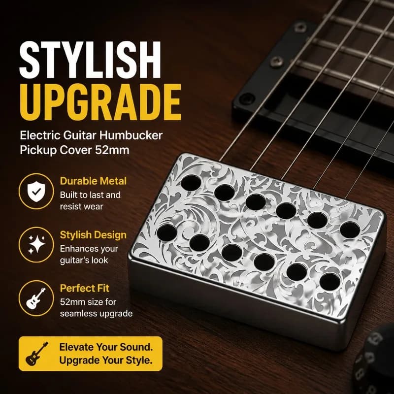 Copertura per Pickup Humbucker per Chitarra Elettrica, 52mm, Guscio Metallico Elegante, Accessorio per Upgrade di Chitarre Elettriche