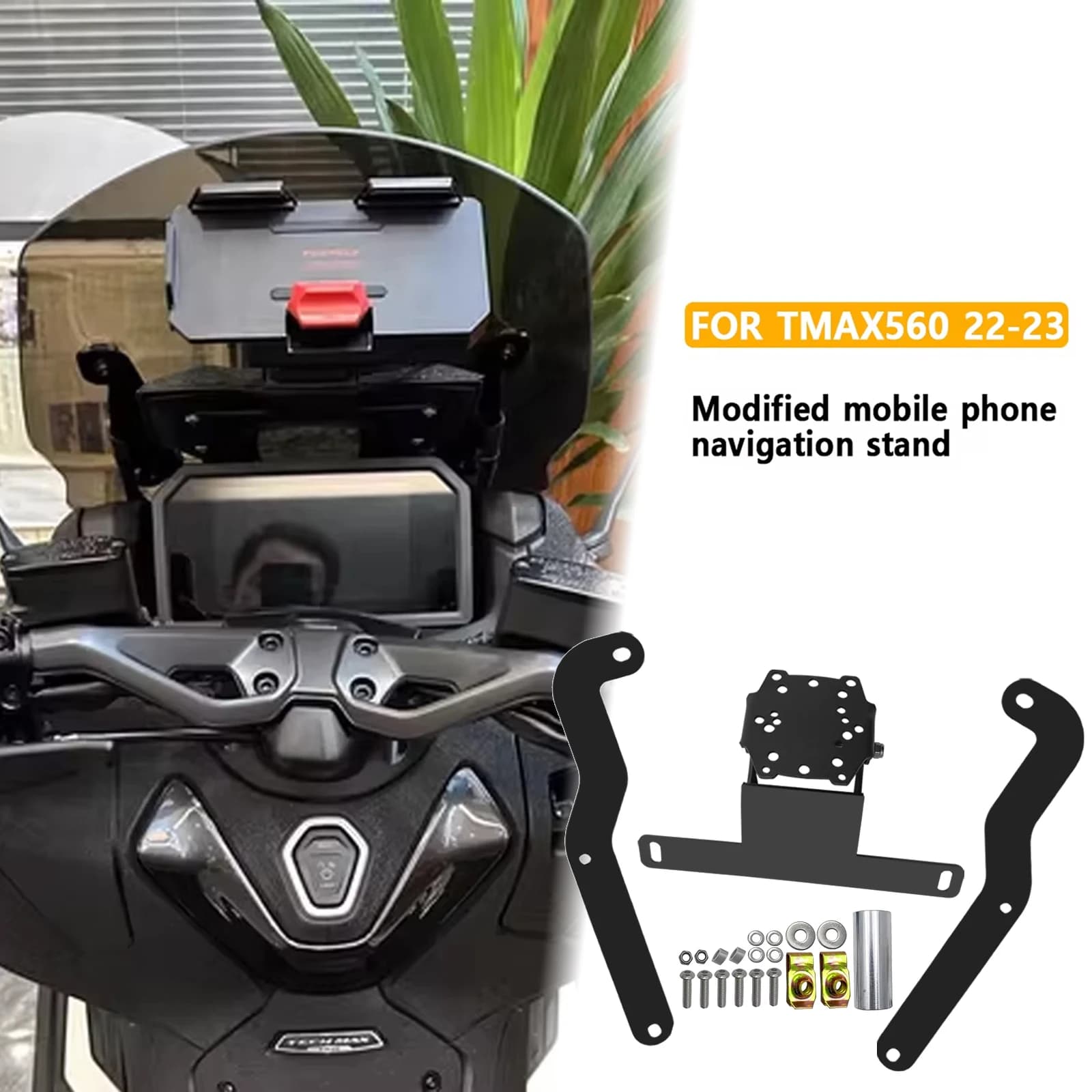 Per TMAX 560 T-max 560 T MAX 560 2022 2023 Moto Supporto di Estensione Del Telefono Del Basamento di Navigazione GPS Staffa Del Telefono Cellulare
