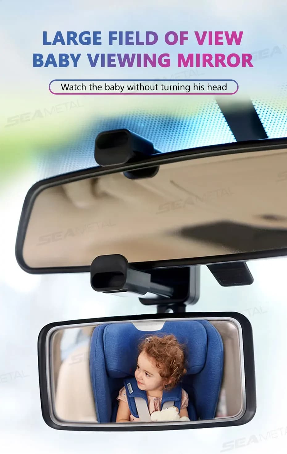 Specchio per bambini Specchietto retrovisore interno per auto Clip Specchietti posteriori per la sicurezza automatica Guida per bambini Baby Monitor Angolo regolabile