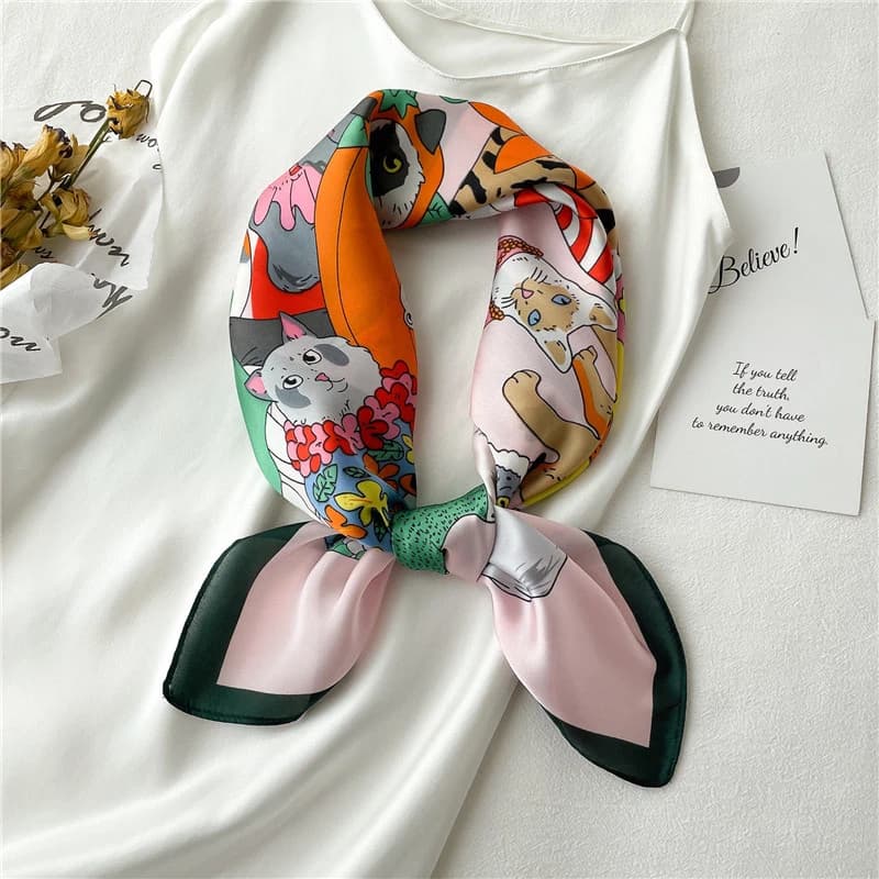 1 pz 70 cm of Simulated Silk Women Fun for Kids Creative cartoon Splicing Animal Decoration Multi-function Scarf Match