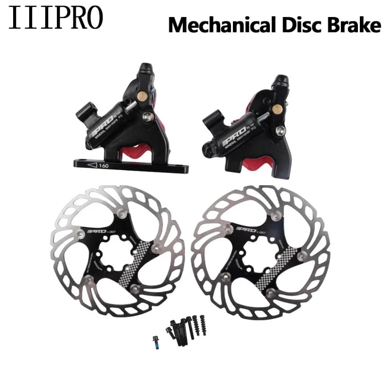 IIIPRO freno a disco per bici da strada supporto piatto con morsetto freno a disco meccanico freno anteriore posteriore per bicicletta per rotore a disco da 160mm