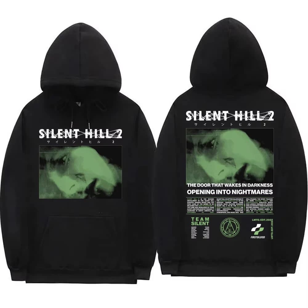 Felpa con cappuccio grafica Silent Hill 2 Game Felpa con cappuccio vintage gotica da donna da uomo Moda casual oversize Moda maschile Pullover