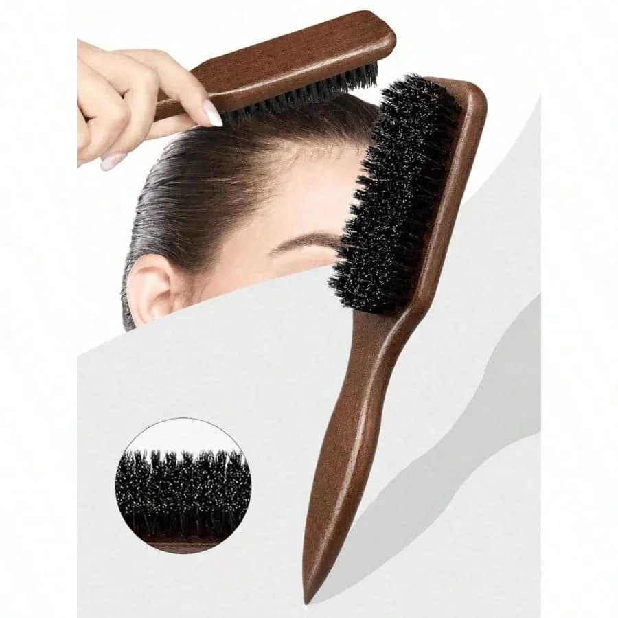 Hair brush in boar bristles (unisex) - Professional brush for styling without perfume, suitable for thick/finti hair