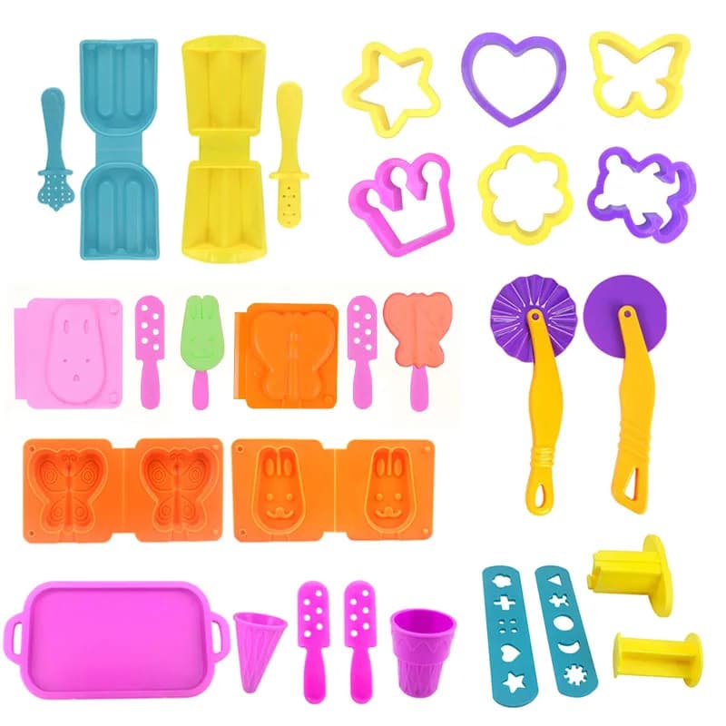 Playdough stampo per gelato per bambini simulazione biscotti festa per ghiaccioli gioca plastica strumenti per pasta di argilla accessori per bambini giocattoli fai da te