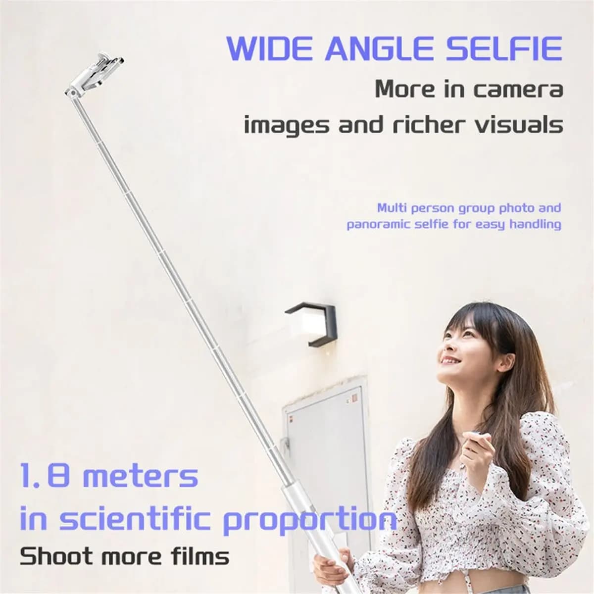 Bastone per selfie automatico con telecomando a pulsante singolo 360° ° Supporto Girevole per Streaming Live all'Aperto per Telefono