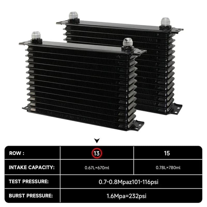 Kit adattatore filtro olio+ventola elettrica da 7" Kit radiatore olio a 13 file con kit termostato