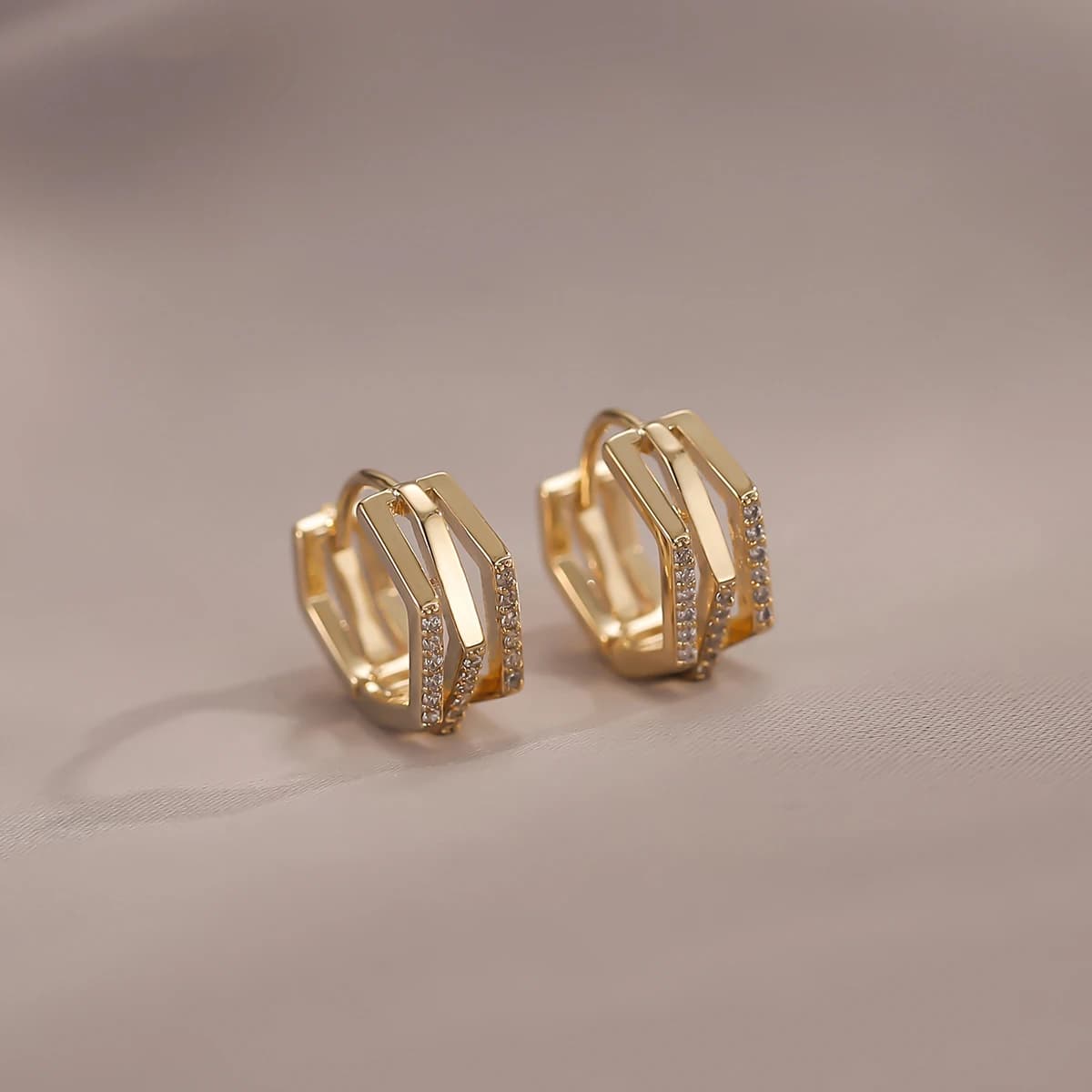 Nuovi orecchini a cerchio geometrici color argento alla moda per donne e ragazze, con strass brillanti, delicati gioielli da sposa, idee regalo