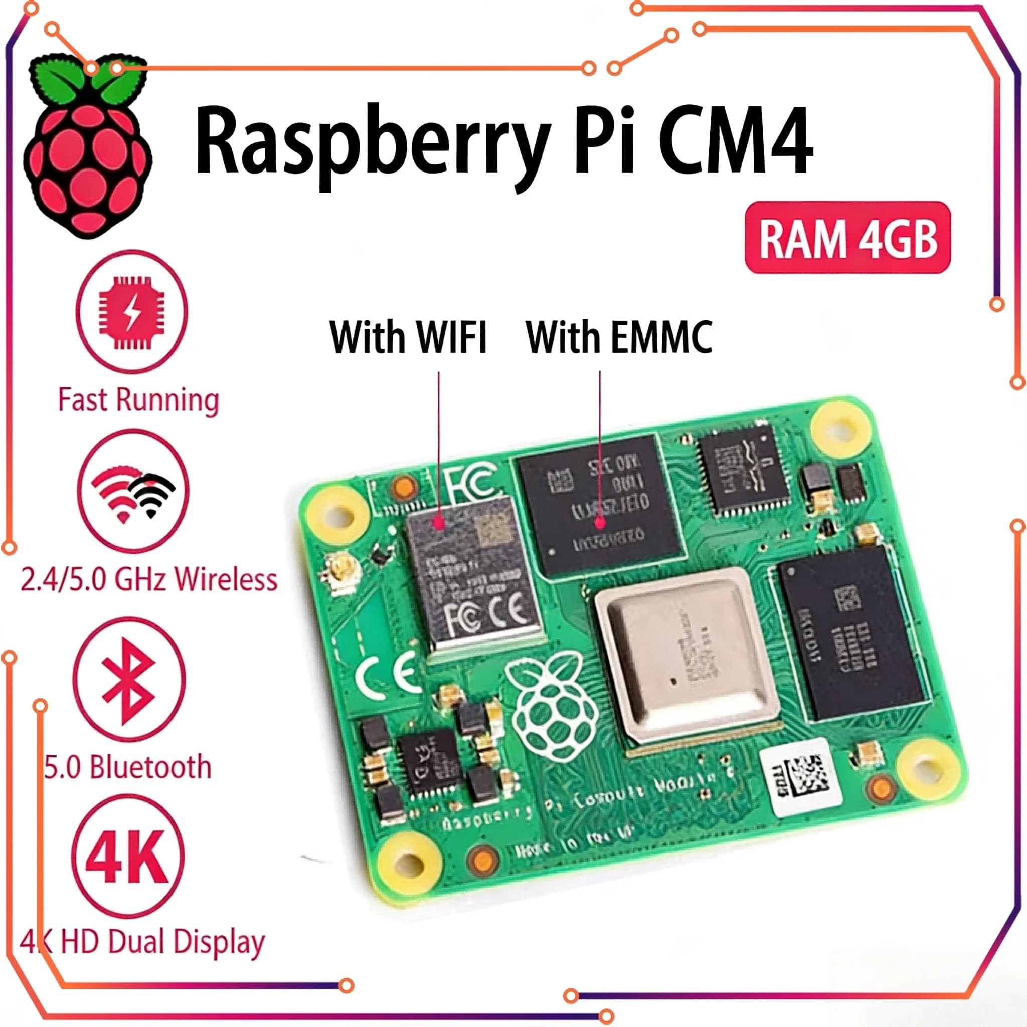 Raspberry Pi CM4 RAM 4GB CM4104000 CM4104008 CM4104016 CM4104032 CM4004000 CM4102032 CM4102000