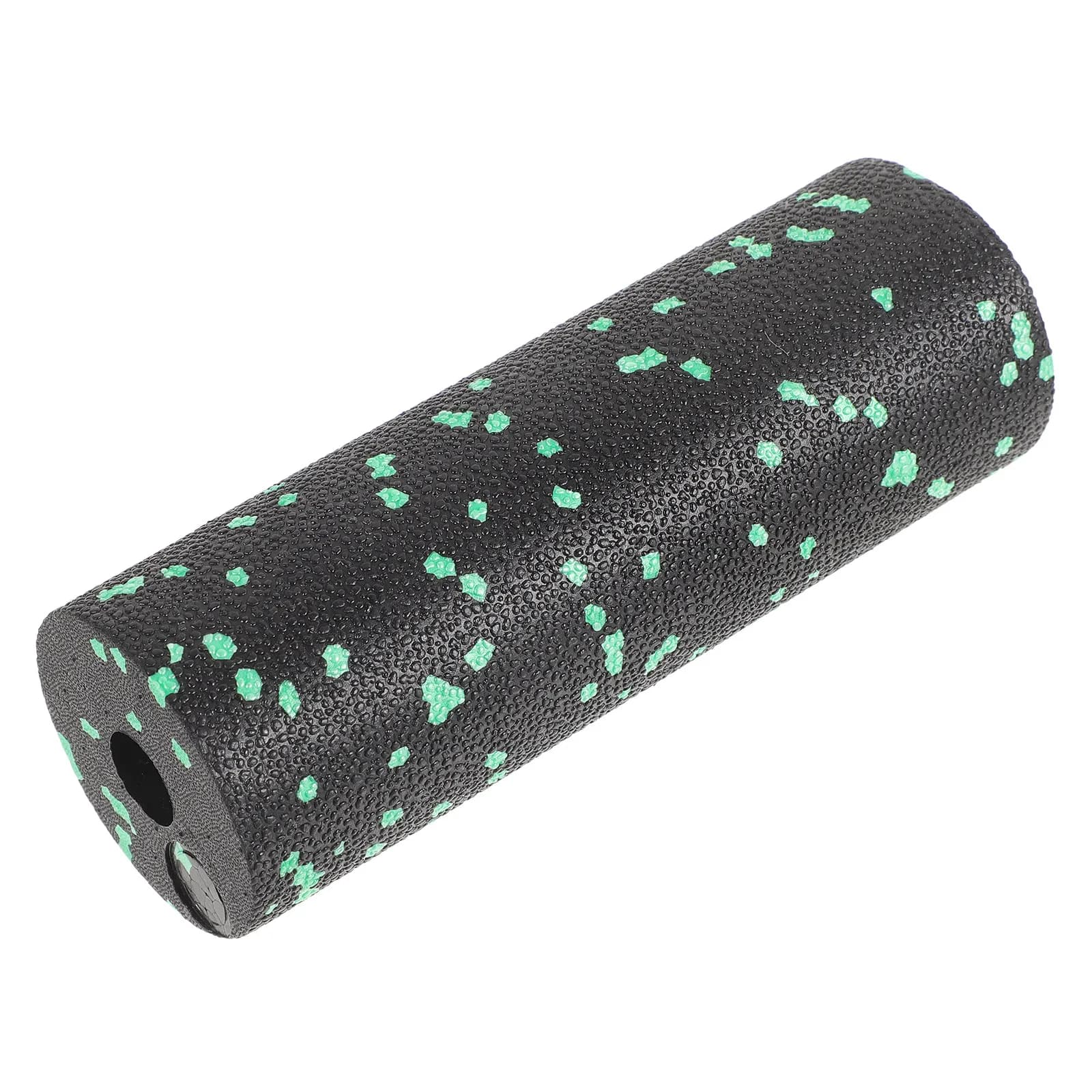 Portable Green Foam Roller for Muscle Relaxation, Balance Exercises, Massage, Ergonomic Handle, High Hardness, Non-slip Surface