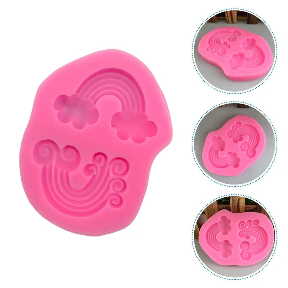 Silicone Rainbow Cloud Mold for Chocolate Fondant Candy Soap Candles Baking DIY Decoration Food Grade Reusable Non Sticky Easy
