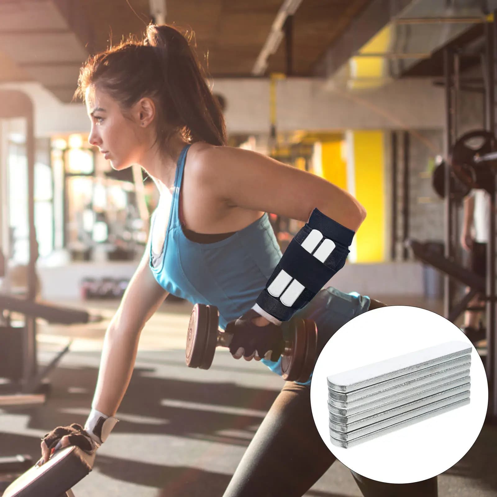 8Pcs Weighted Steel Strips Exercise Steel Plates for Adjustable Weight Vest Leg Guards Fitness Equipment Weighted Strip