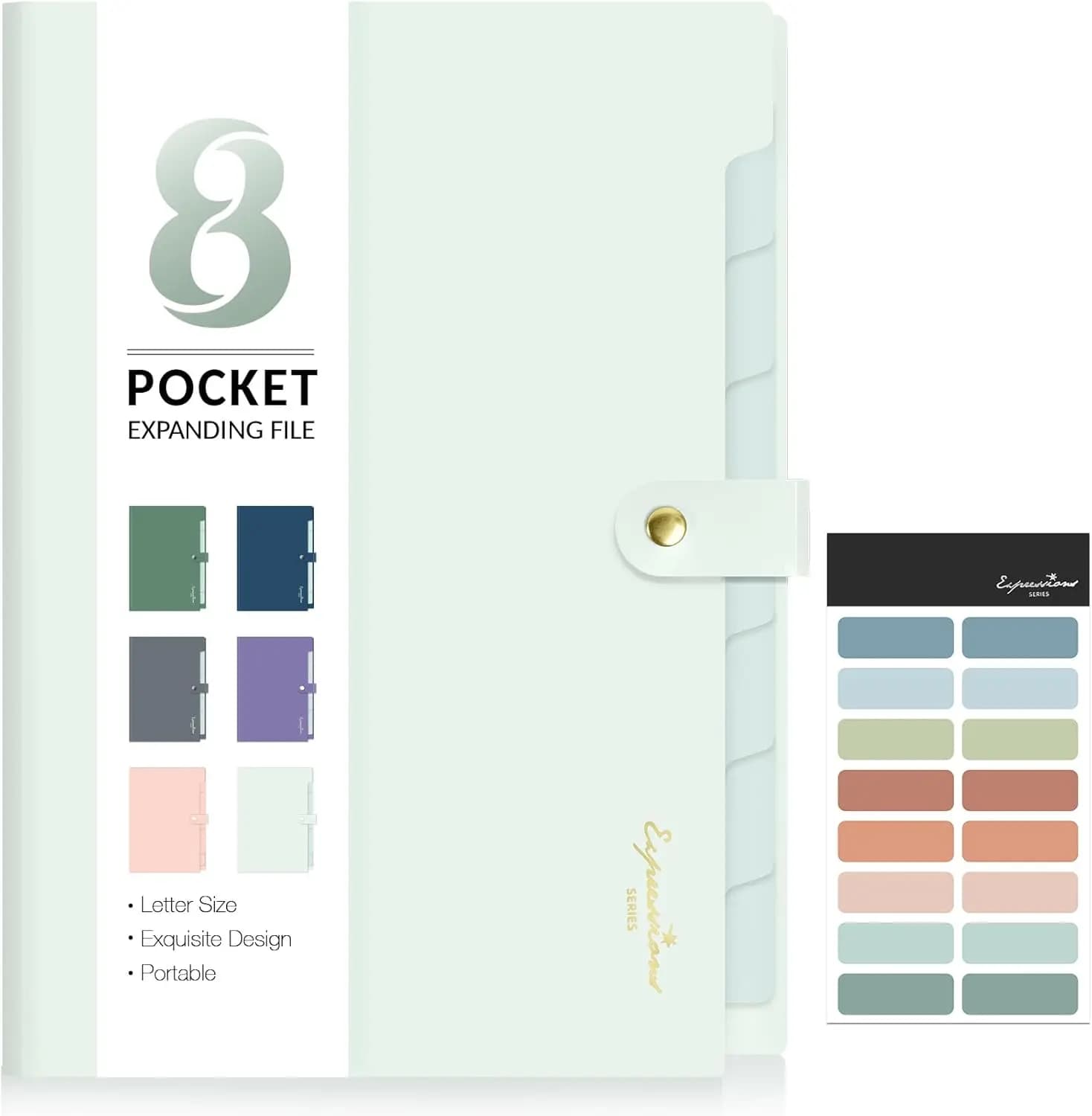 Organizzatore Espandibile per Documenti A4 con Etichette, 5 Tasche per Documenti, Porta Ricevute e Fatture per Casa, Ufficio e Scuola