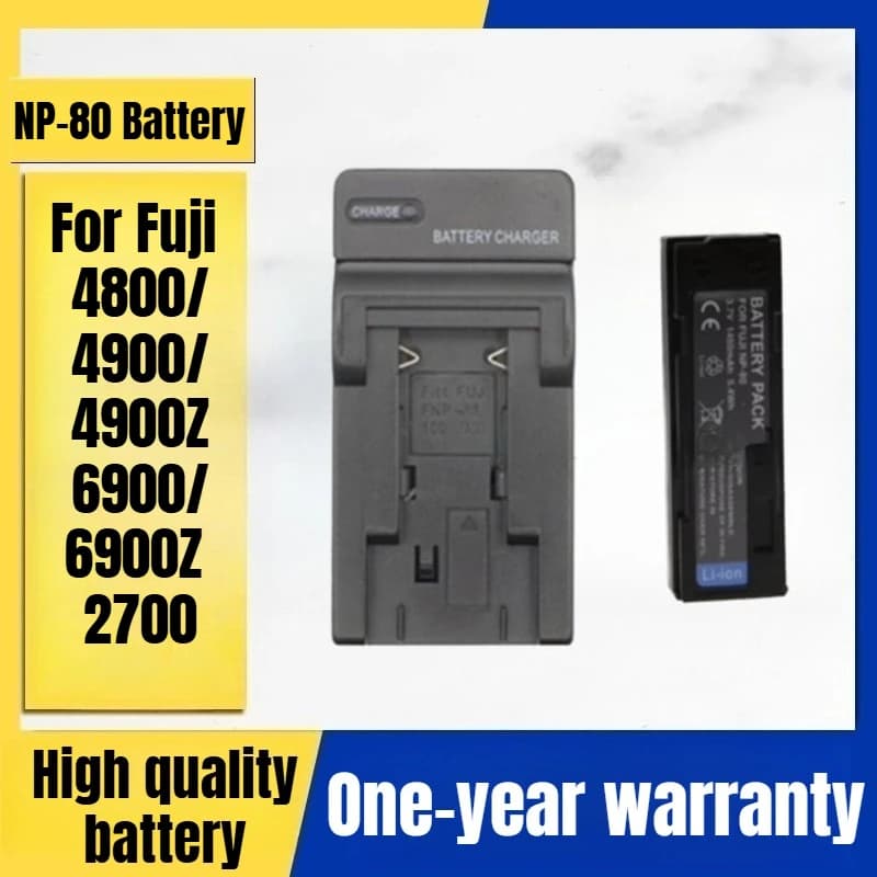 Battery for camera NP-80, digital camera charger Fuji 4800/4900Z 6900/6900Z 2700 3,7 V 1450 mAh