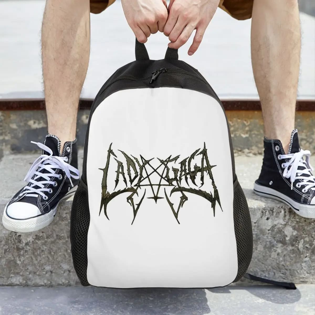 Lady Gaga Mayhem Album Logo Backpack Daypack Large Capacity Kids BookBag School Bag Shoulder Bags for Men Women