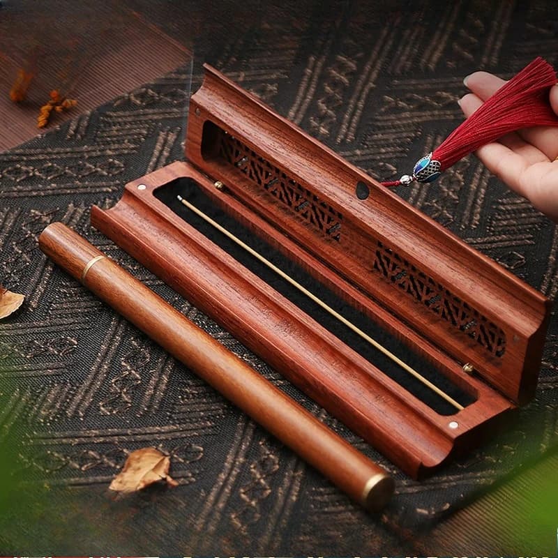 Wooden Incense Burners Household Inside Room Portable High Temperature Without Deformation Lotus Carving Hollowing Out Effect