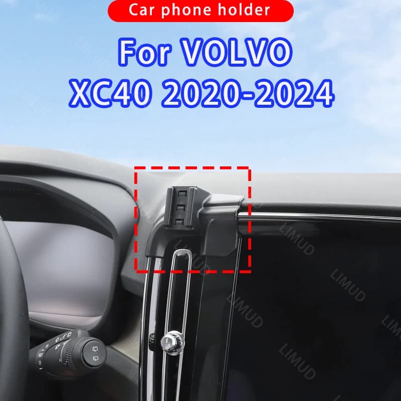 Supporto per telefono per auto per Volvo XC 40 VOLVO XC40 2020-2024 Staffa di ricarica wireless Base fissa dedicata Accessori per interni auto