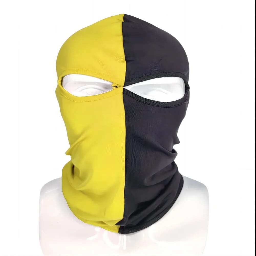 Trendy 3 Hole Full Face Mask Sunscreen Two Tone Style Dust Head Cover Ice Silk Head Mask