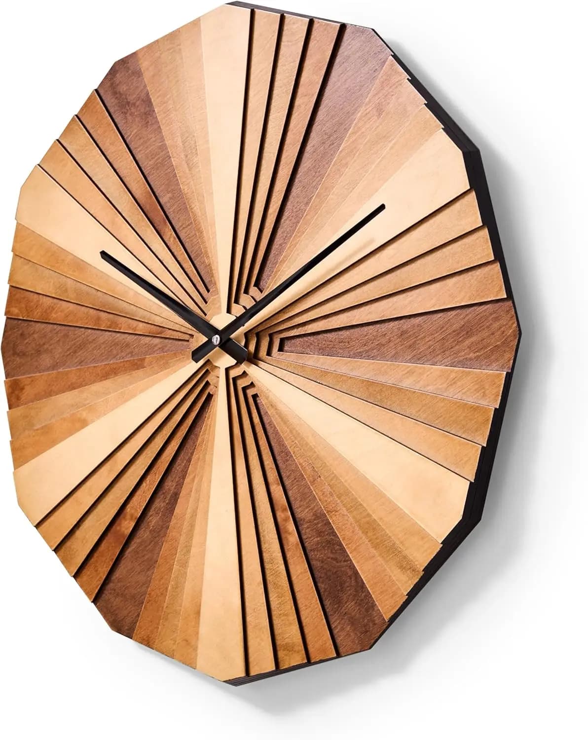 Orologio da Parete Parametrico in Legno, Orologio Decorativo Acustico 3D in Compensato di Betulla Stratificato (Piccolo)