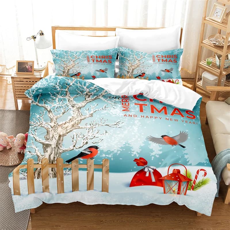 Set biancheria da letto di buon Natale Set copripiumino per bambini Copripiumino alla moda Set di biancheria da letto copripiumino natalizio per ragazzi e ragazze