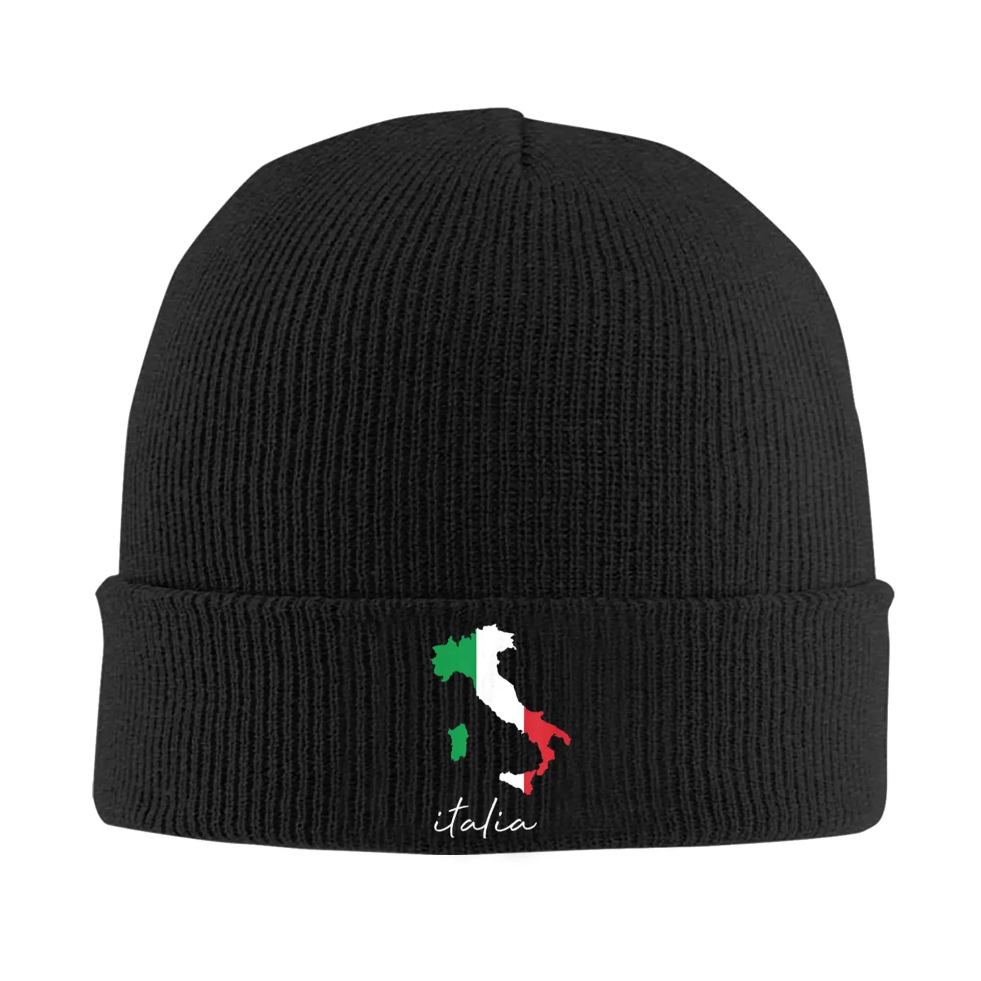 Cappello Lavorato a Maglia con Bandiera Italiana per Uomo e Donna, Berretto Invernale in Acrilico Caldo