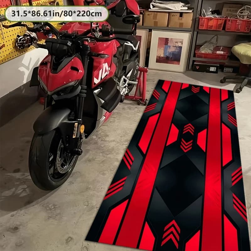 VIKAMA Cool Motorcycle Rug - Tappetino antiscivolo e resistente per corridoi e parcheggi moto - Decorazione per la casa