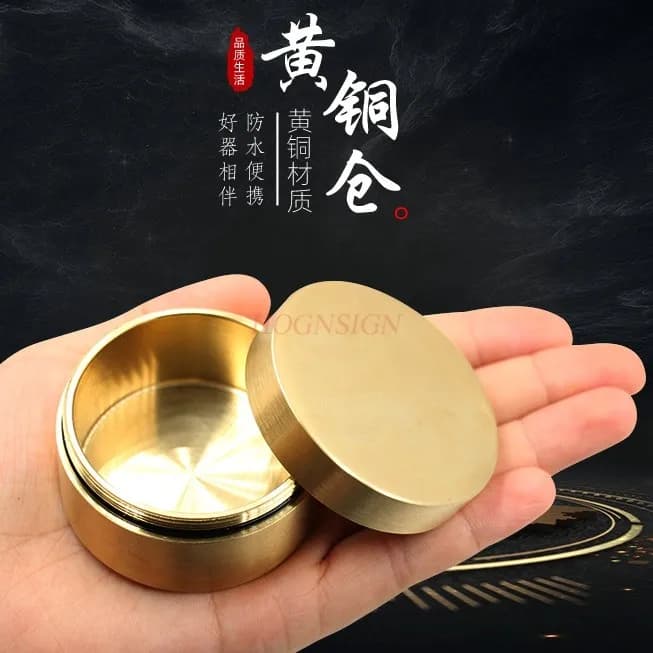Brass jar sealed, light shielded, storage bottle sealed, waterproof and moisture-proof metal medicine box