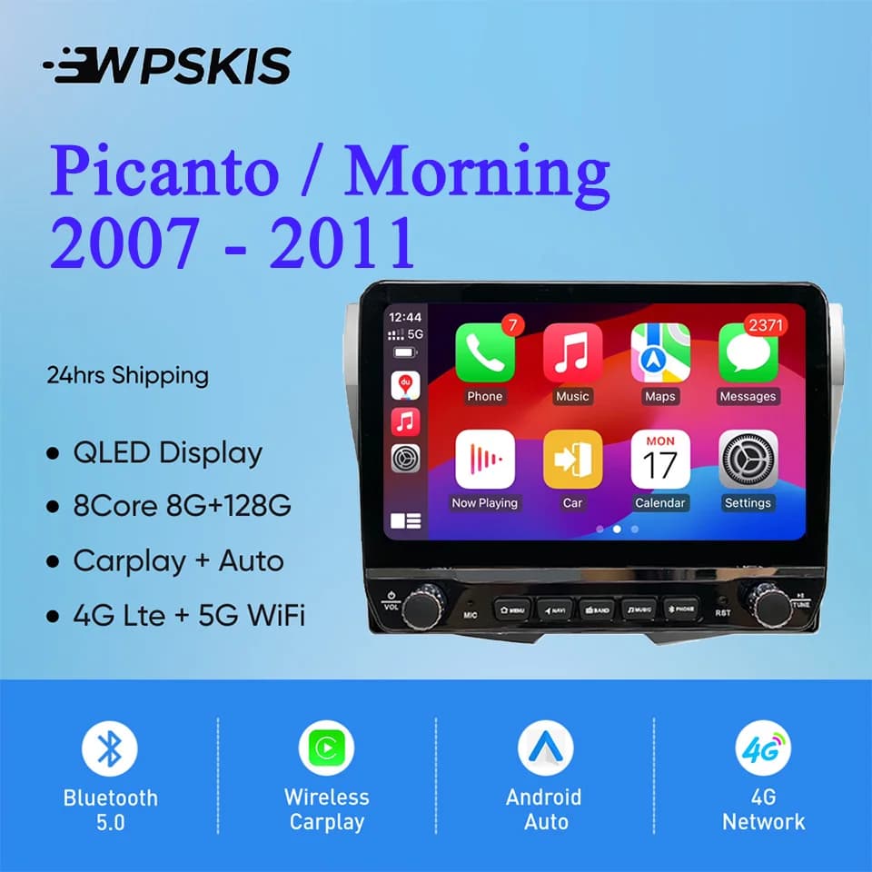 Android 14 Autoradio Multimedia PC Tablet Per Kia Picanto Morning 2007 - 2011 GPS DVD Video Lettore musicale Sistemi intelligenti per auto