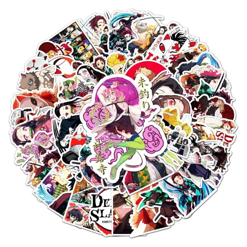 Nuovi Adesivi Demon Slayer, Decalcomanie Cartoon Fai-da-Te per Bottiglie d'Acqua, Telefoni, Quaderni, Adesivi Graffiti Cool di Kamado Tanjirou
