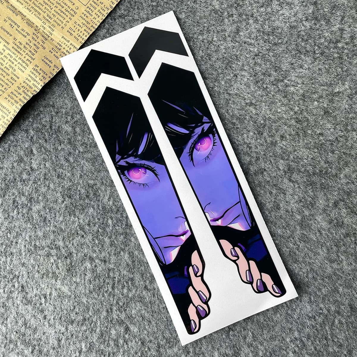 1Pair JDM Peeking Anime Girl Waterproof Vinyl Stickers Road MTB E-Bike Frame Tube Front Fork Motorcycle Helmet DIY Decor Decals