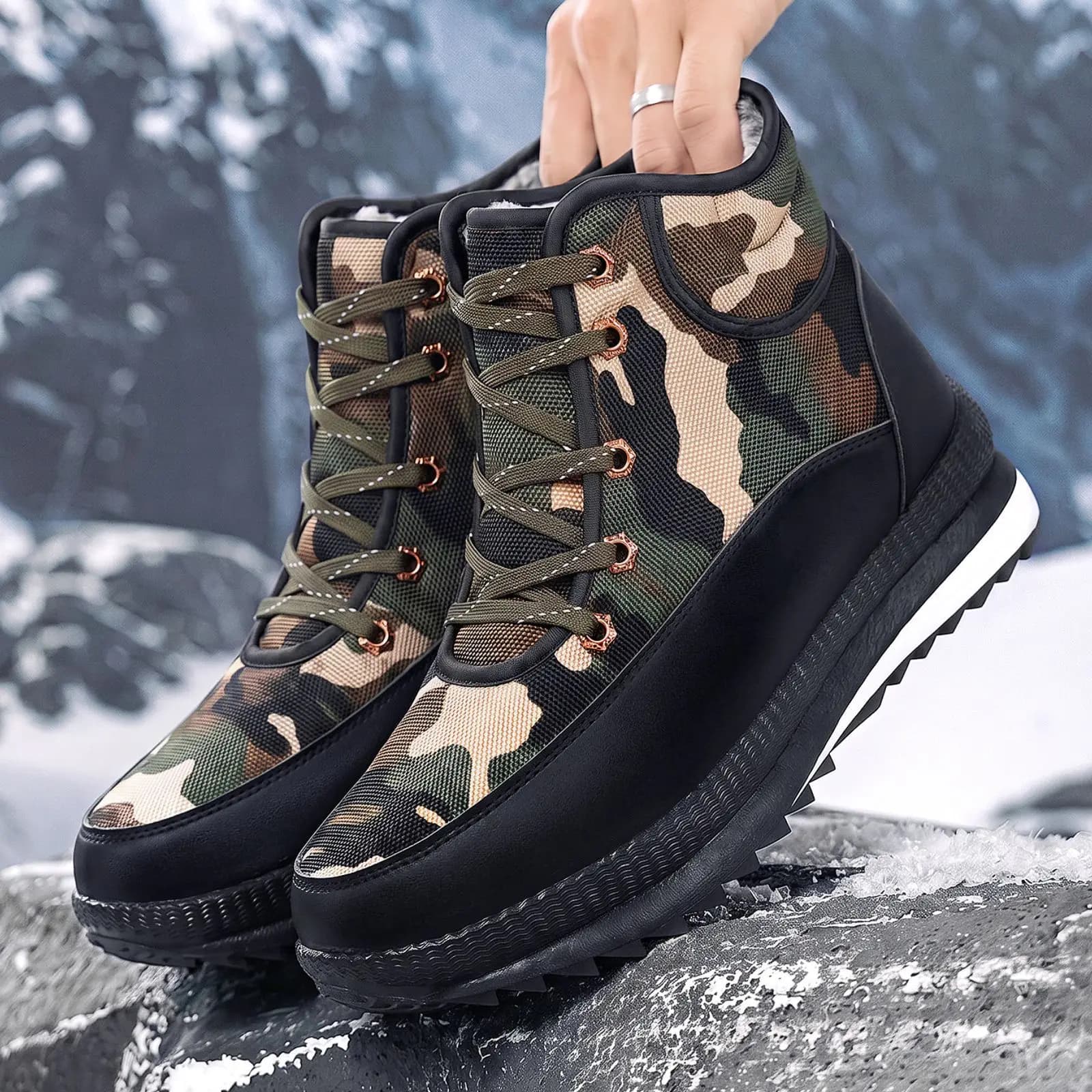 Cotton shoes men's shoes 2026 winter new outdoor waterproof work shoes piled thickened warm casual snow boots