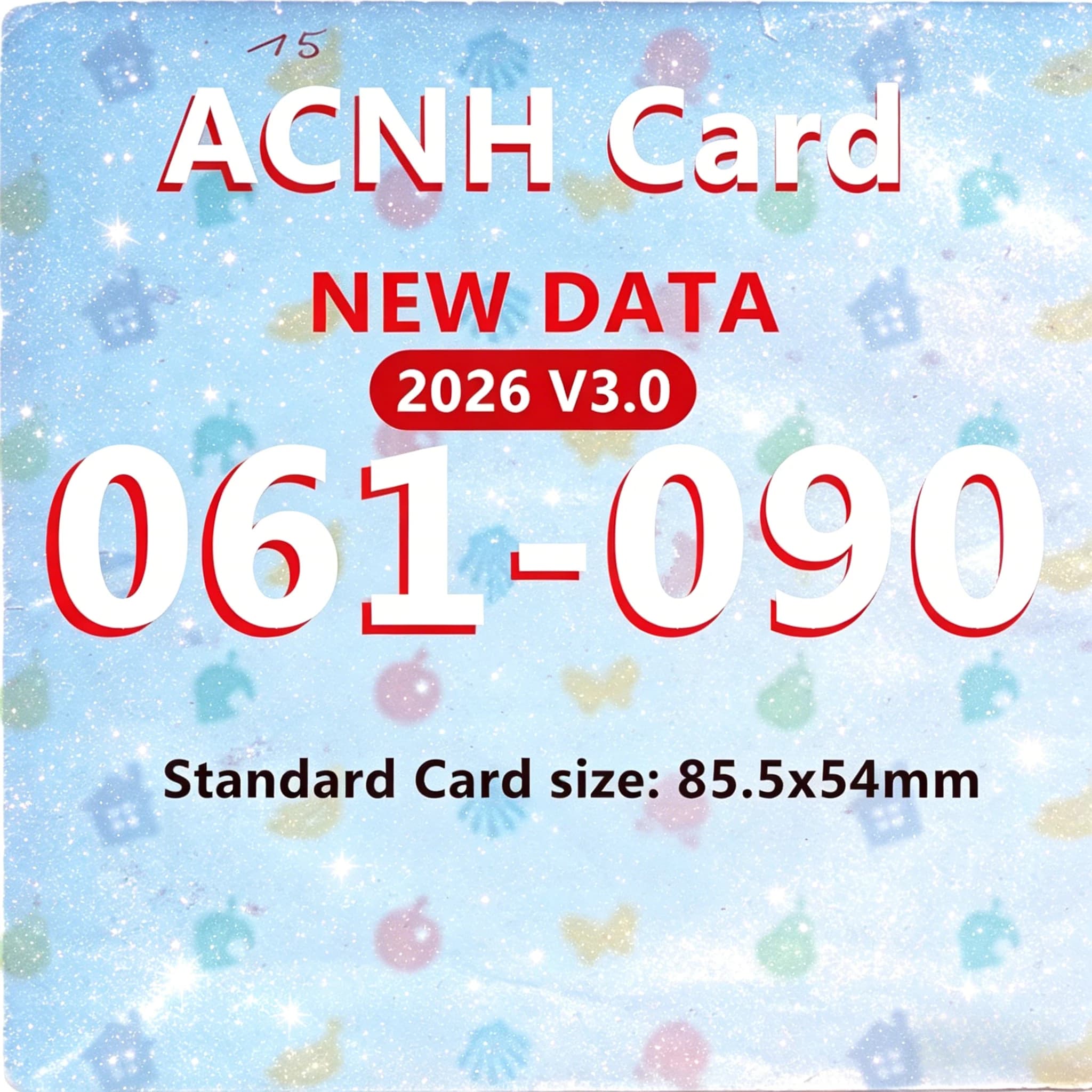 ACNH Card NFC Exquisite Crafted Game Cards 061-090 Clear Pattern Durable Structure Long Term Gaming Experience 85.5x54mm