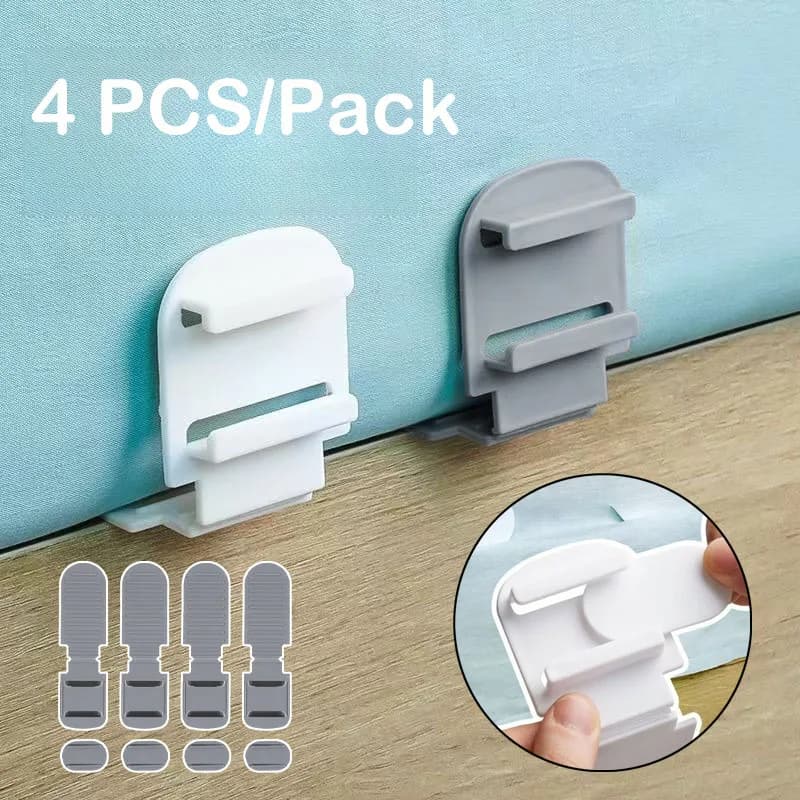 4 Pezzi Clip Multifunzionali Antiscivolo per Fissaggio Lenzuola, Regolabili in Plastica, Fermagli Antiscivolo per Copriletto, Accessori Domestici
