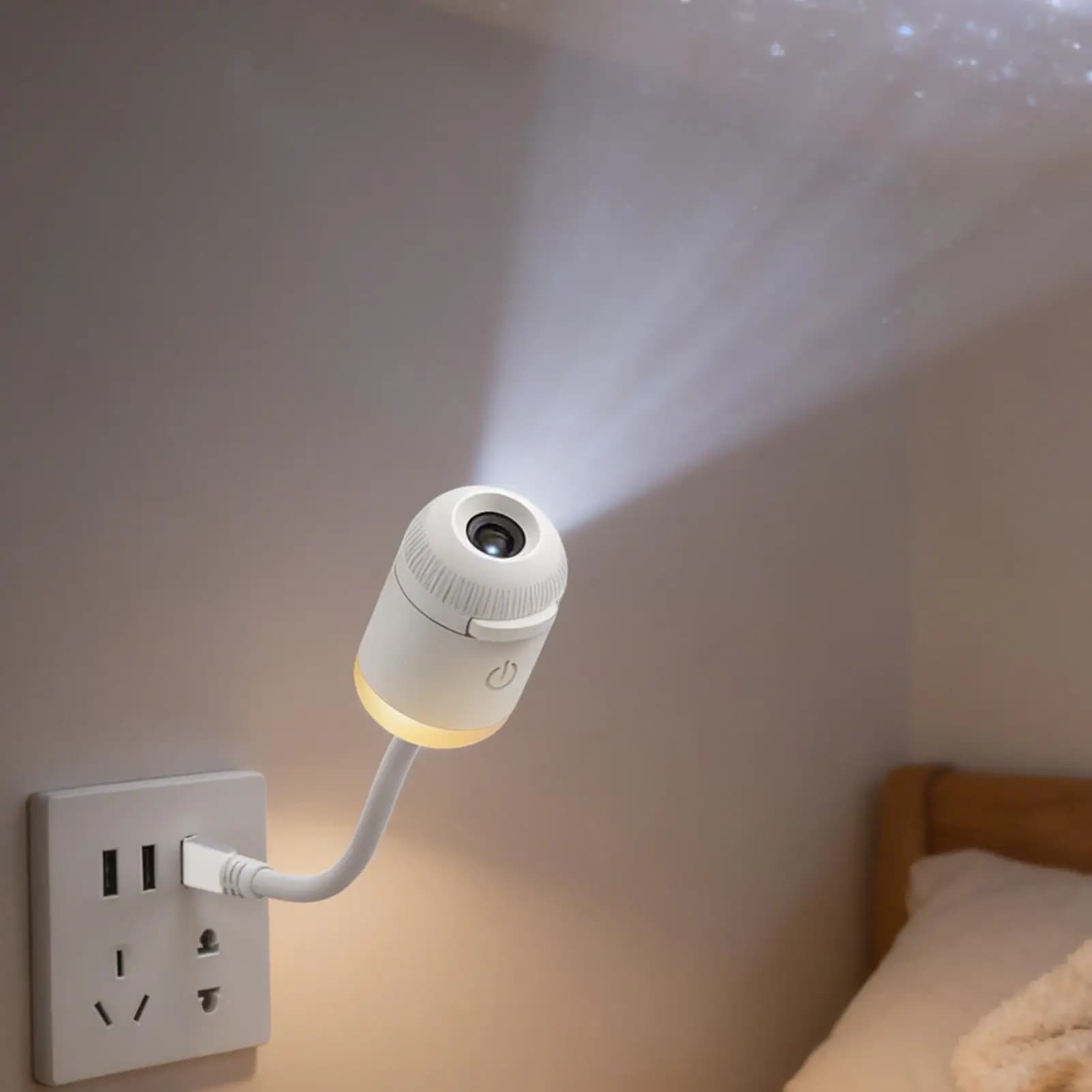 2-in-1 Mini Star Projector Night Light Dimmable Touch Control Ambient Lamp Eye-Friendly USB Nightlight For Bedroom Decor