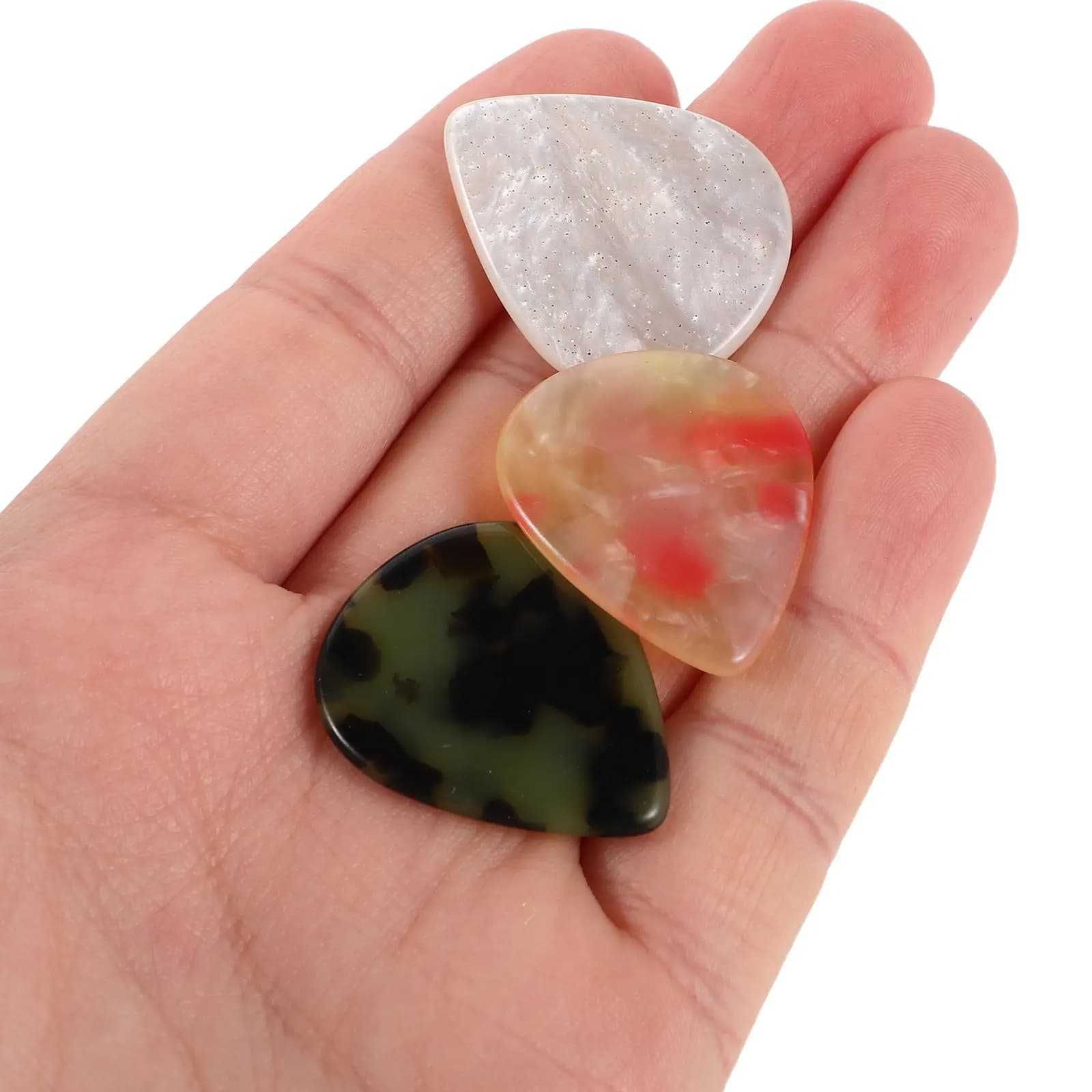 Resin Guitar Picks 6 Pack Colorful Plectrums for Electric Acoustic Bass Smooth Precise Strumming Accessories