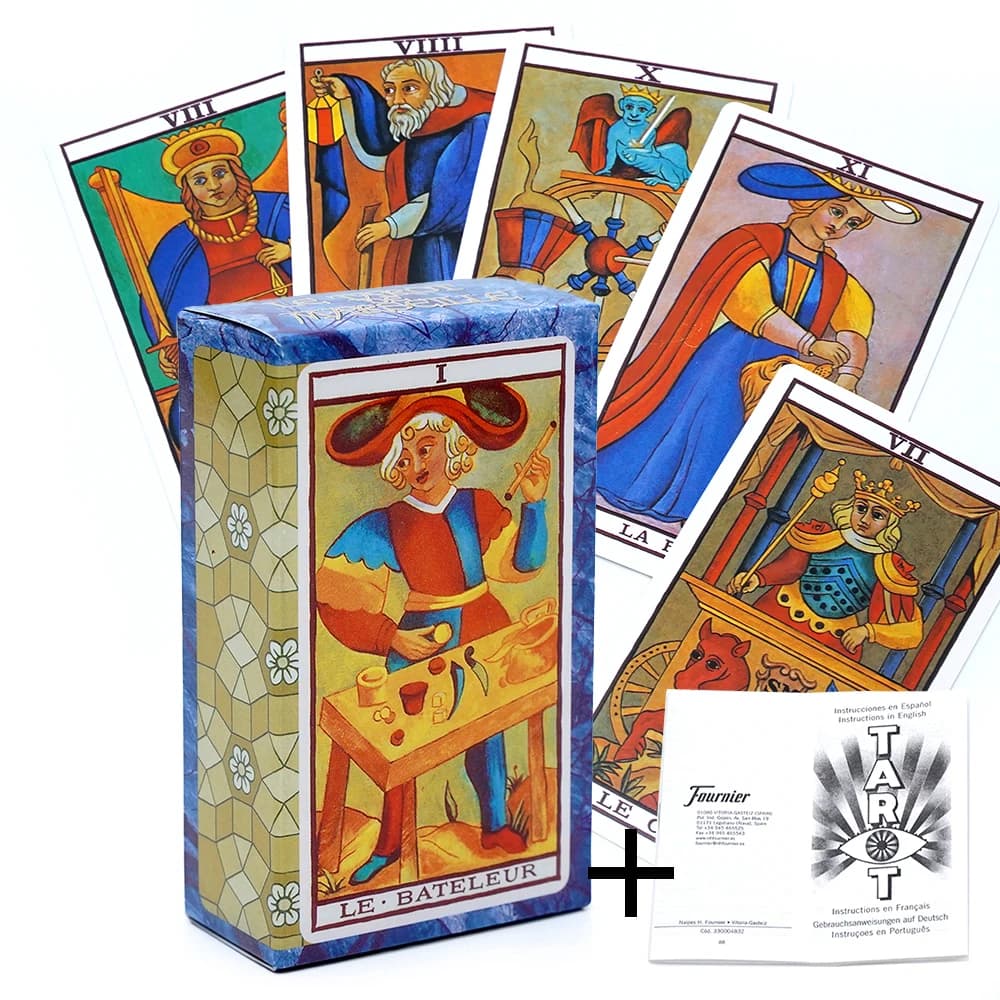 Tarocchi español Fournier Juego de Sociedad El Tarocchi di Marteella 78 cartas a todo color y folleto de istruzioni Tarocchi español