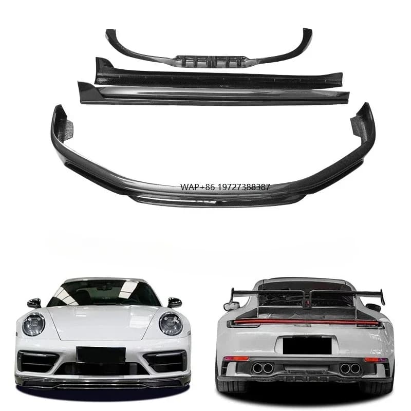 TR Style Dry Carbon Fiber Body Kit for 911 992 SD Front Lip SIde Skirts Rear Diffuser Lip Bodykit Auto Car Body Parts