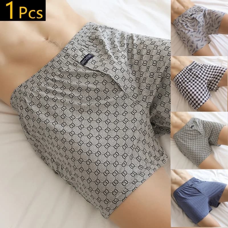 1 pz pantaloni Aro in cotone taglie forti biancheria intima da uomo pantaloni ad angolo piatto pelle amichevole comoda biancheria intima ampia per la casa cintura grande