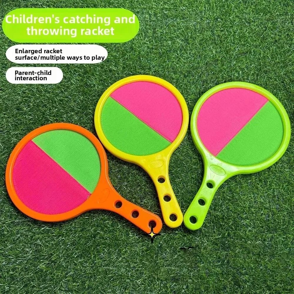 Disc Paddle Toss and Catch Ball Set Fun Design Tennis Style Suction Cup Ball 2 Balls Target Sensing Training Throwing Ball