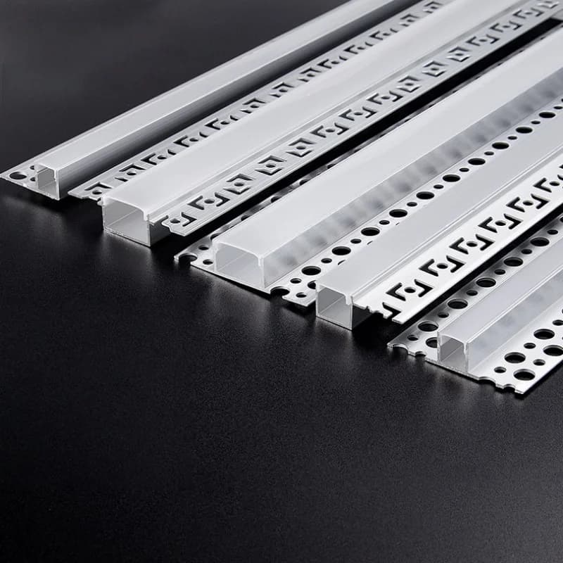 Embedded Led Ceiling Aluminum Profile Linear Light Invisible Wall Hidden Gypsum Drywall Channel Black Diffuser Home Decor Lamp