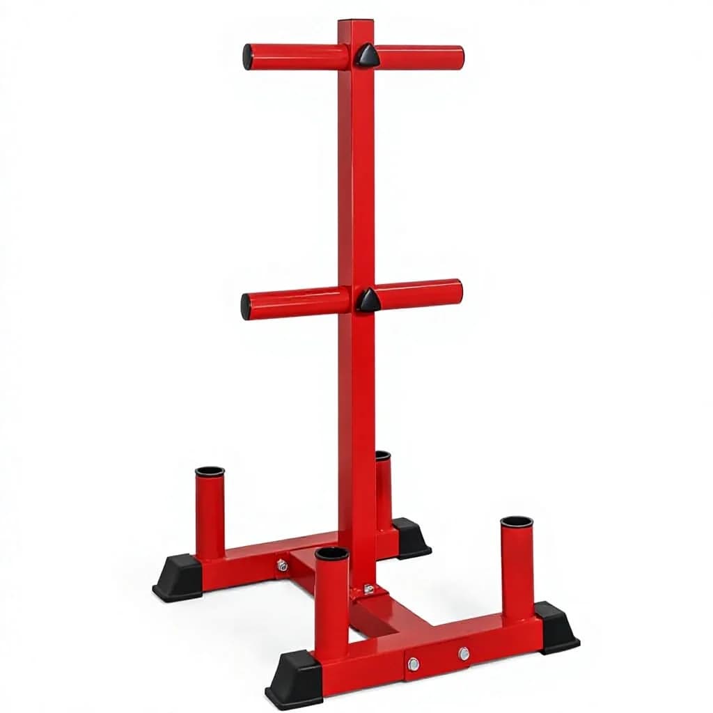 CAP for Bumper Plate Tree Rack 6 Weight Plate Posts 4 Barbell Holders-Heavy-Duty Steel 660 Lbs Load Capacity |