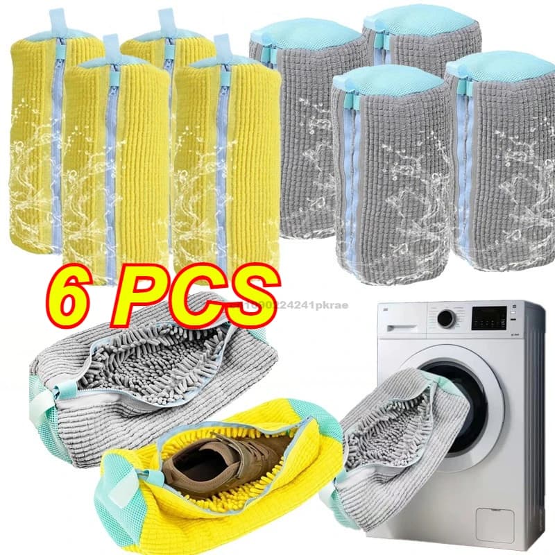Borsa Scarpe Lavatrice Borsa Pantofole Riutilizzabile Simula Borse per il lavaggio delle scarpe a mano Lavanderia Detergente per scarpe Maglia per kit di lavaggio da viaggio