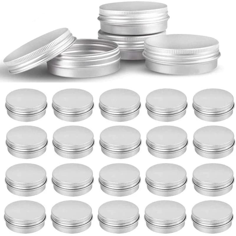 10 pieces 5g 10g 15g 20g 30g 50g empty cans in aluminum silver cans with screw cap candle round cans cans of spices cans with screw cover containers