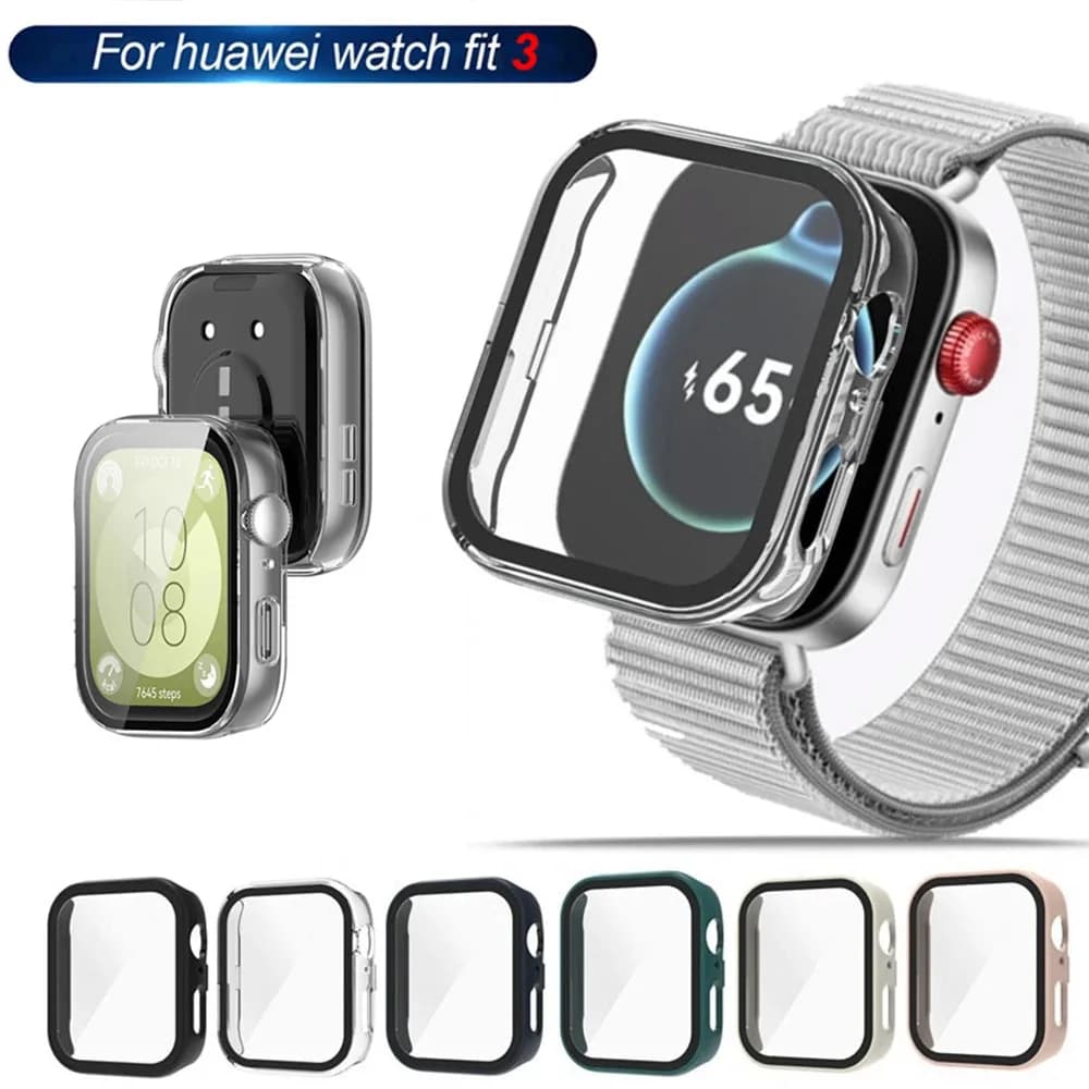 Vetro temperato + custodia per Huawei Watch Fit 3 protezione schermo copertura paraurti rigida per PC completa per Huawei Fit 3 accessori intelligenti