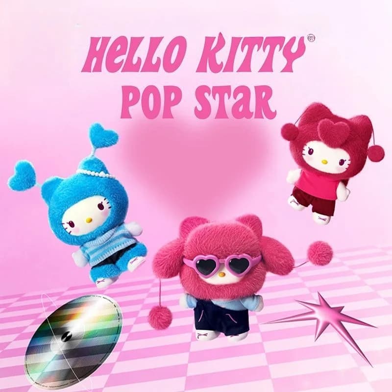 Sanrio family genuine characters Pop Star vinyl cartoon blind box three-dimensional doll figure backpack pendant decoration gift