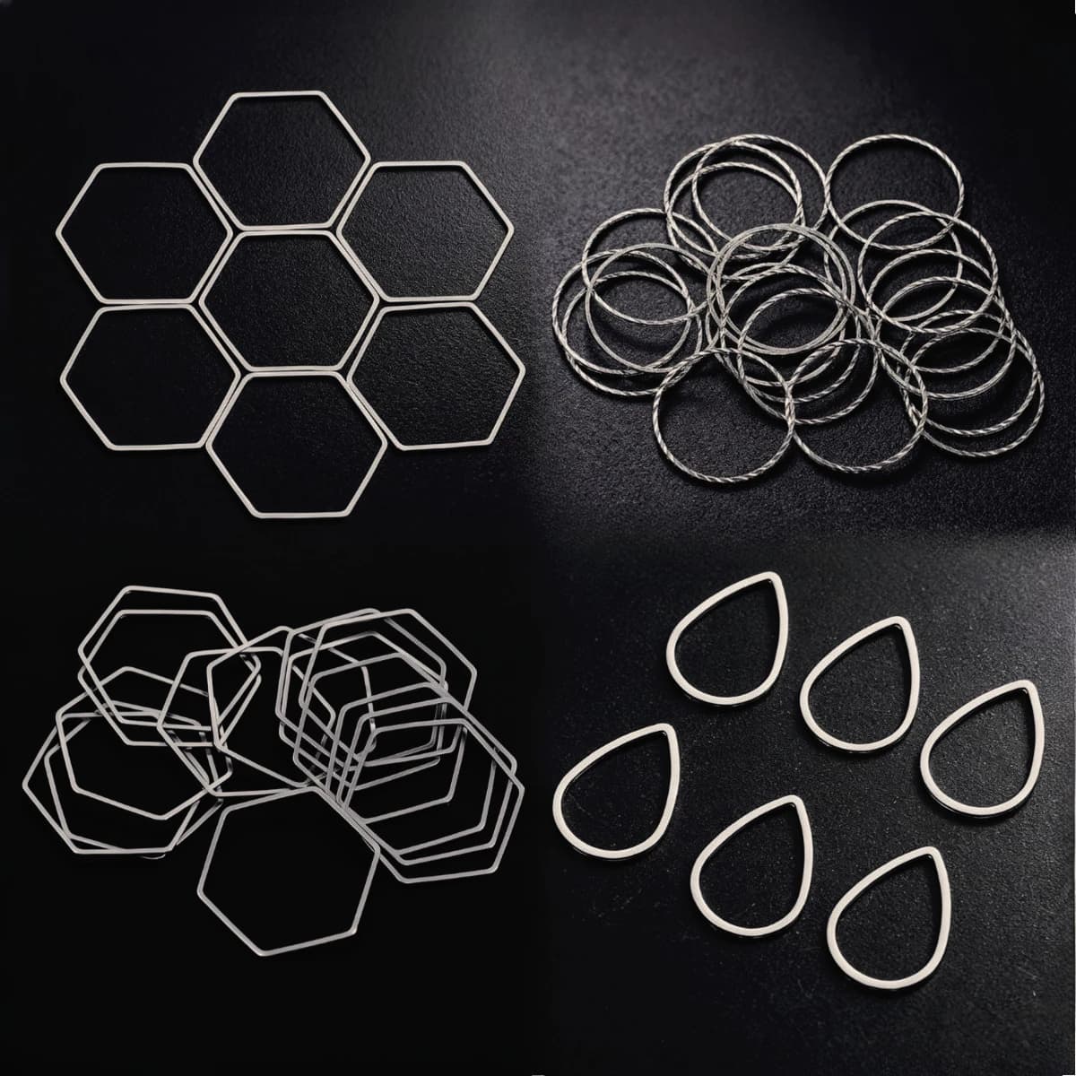 10pcs Metal DIY Suncatcher Making Pendant Part Crystal Sun Catcher Wind Chimes Hanging Hexagon Frame Connector Charm Accessories