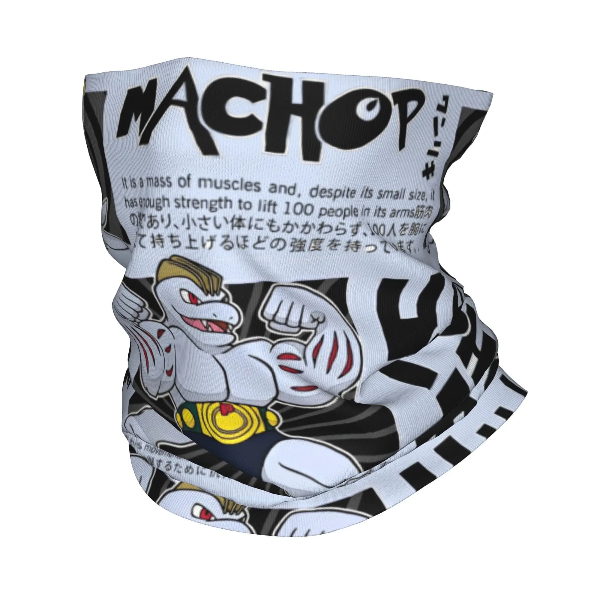 Scaldacollo Bandana Stampato Poke-Mon Machop Machoke Machamp, Sciarpa Avvolgente, Maschera Viso Calda, Unisex per Adulti, Invernale, per Corsa